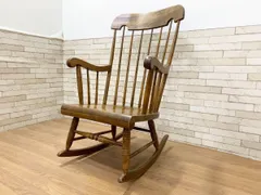 ■飛騨産業 キツツキ ウィンザーロッキングチェア イス 木製 アンティーク 揺り椅子 無垢材 肘付 8115(他1394)のサムネイル