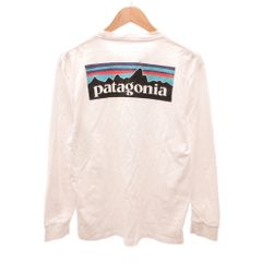 patagonia パタゴニア 長袖Tシャツ ロンT ロゴ ホワイト XS - メルカリ