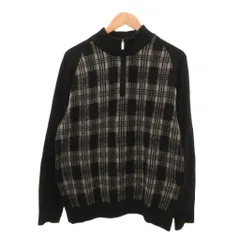 バーバリーゴルフ BURBERRY GOLF ハーフジップニット セーター チェック柄 L 黒 ブラック /JS ■ECG007のサムネイル