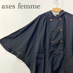 タグ付き axes femme アクシーズ ファム ナポレオン風 レインポンチョ M ブラック 黒 TS639X26 アウター レディース _208のサムネイル