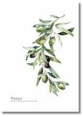 【日本製】平和アートポスター 【peace縦13】【A4】 北欧 ナチュラル 白い鳩 青い鳥 オリーブ コスモス イラスト ハガキ・ A4・A3サイズ 壁飾り 模様替え インテリア インスタ映え
