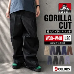 BEN DAVIS ベンデイビス ゴリラカット パンツ メンズ ワークパンツ 極太 ワイド USA規格 GORILLA CUT チノパン L30 レングス30 ストリート アメカジ スケーター 大きいサイズ y2k (ブラックデニム)のサムネイル