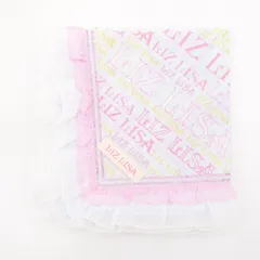 LIZ LISA ロゴプリント フリル付き大判ハンカチ ラメ刺繍 姫系 平成 ロリータ リズリサ タグシール付き 未使用のサムネイル