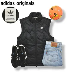 【美品】 アディダス オリジナルス adidas originals 中綿 キルティング ウィンド ベスト ジップアップ ジャンパー トレフォイル ロゴ M ブラック スポーツ ストリート メンズのサムネイル