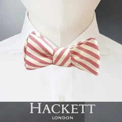 HACKETT LONDON ハケット ロンドン イタリア製 絹綿 シルクコットン ソフトストライプ柄 シルクコットン 蝶ネクタイ ボウタイ HM052320 定価1.1万 255 ▲008▼50724m05のサムネイル