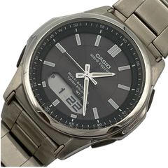 稼働/電波◎　CASIO　カシオ　ウェーブセプター　WAVE CEPTOR　腕時計　電波ソーラー　ブラック文字盤　デジタル　アナログ　デジアナ　WVA-M630D-1AJF　3針　【m67】