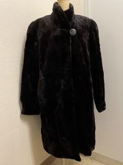サガミンク シェアードミンク ロングコート ブラウン フリーサイズ