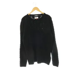 ヒルフィガーデニム HILFIGER DENIM ニット セーター ケーブルニット フラッグロゴ コットン 長袖 L  黒 ブラック /HS ■GY18のサムネイル