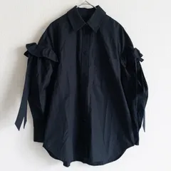 Simone Rocha シモーネロシャ ブラウス シャツ パフスリーブ フリル リボン コットン ブラック ポルトガル製 レディース UK6 b02334のサムネイル