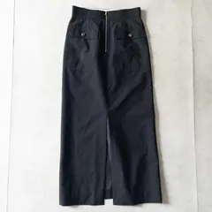 BLAMINK ブラミンク ロングスカート フロントジップ センタースリット モヘヤ コットン ブラック 日本製 レディース 38 b02161のサムネイル