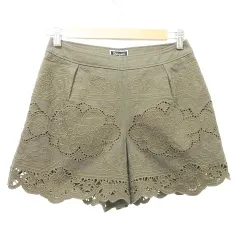 ダイアグラム グレースコンチネンタル Diagram GRACE CONTINENTAL 刺繍 ショートパンツ スカラップ 38 カーキ ■YHS10のサムネイル