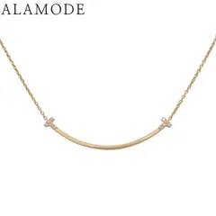 TIFFANY&Co.(ティファニー) ティファニー T スマイル ペンダント スモール ダイヤモンド 74957013 ピンクゴールド K18PG 3.2g ネックレス ジュエリー ゴールド金 レディース 40802184953【中古】【アラモード】のサムネイル