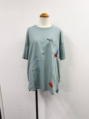 [New] Tunic Dress, Size M/L, Short Sleeves, Women's Clothing, Figure-Flattering, Sea Creature Design