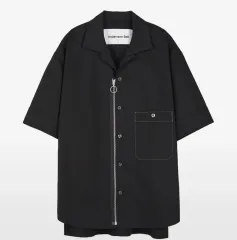 XL アンダーソンベル モンツリオール オープン カラー ジッパー シャツ (Black)のサムネイル