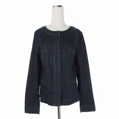 レキップヨシエイナバ L'EQUIPE YOSHIE INABA ノーカラー シャツ デニムジャケット スナップボタン 40 インディゴブルーのサムネイル