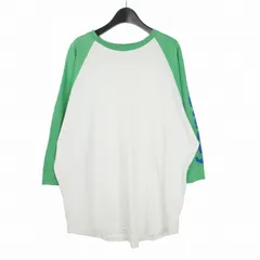 ステューシー STUSSY オールドステューシー 90s ラグラン プリント Tシャツ カットソー 七分丈 L ホワイト グリーン 白 緑のサムネイル
