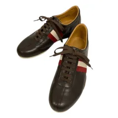 バリー BALLY スニーカーシューズ レザー ライン EU36.5 US6 茶 ブラウン 赤 レッドのサムネイル