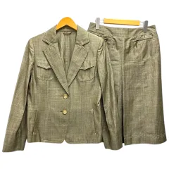 ロシャス ROCHAS Lanificio F.lli Cerruti スーツ セットアップ ジャケット スカート 長袖 ミモレ丈 11 カーキのサムネイル