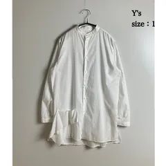 Y's yohji yamamoto 2024aw SC long shirts 1 YB-B05-030 ワイズ ヨウジヤマモト 長袖 ロングシャツ スタンドカラー サイド当て布 レア レディース 人気のサムネイル