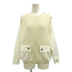 マックスマーラ ウィークエンドライン MAX MARA WEEKEND LINE ニットドッキングトップス セーター S 白 オフホワイト 無地 ラウンドネック 長袖 /YU ■GY99のサムネイル