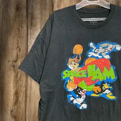 ムービー Tシャツ スペース ジャム バスケットボール バッグス バニー 集合 グラフィック 映画 洋画 黒 - 00s Lサイズ 古着 ビンテージ used vintage  p10のサムネイル