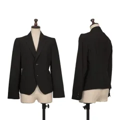 ジュンヤワタナベ コムデギャルソンJUNYA WATANABE COMME des GARCONS ウール裏ストライプ2Bジャケット 黒SSのサムネイル