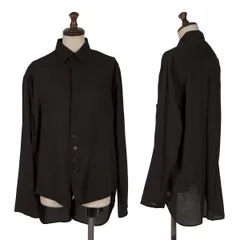 ビーヨウジヤマモトB Yohji Yamamoto フロントボタンデザインシャツ 黒1のサムネイル