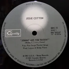 12” Josie Cotton Johnny Are You Queer  QDC33 Quality 未開封 /00250