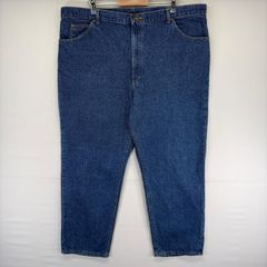 古着 90's/90年代 リー Lee USA製 デニム パンツ 5ポケット ストレート ジッパーフライ ジーンズ ジーパン w46 L32  ブルー系 メンズ