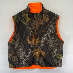古着 ウールリッチ WOOLRICH ベスト 中綿 フルジップ ワンポイント ロゴ リバーシブル 2XL  ブラウン系 カモフラージュ（迷彩） メンズのサムネイル