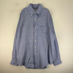 古着 ブルックスブラザーズ Brooks Brothers 長袖シャツ ボタンダウン 胸ポケット M  ブルー系 無地 メンズのサムネイル