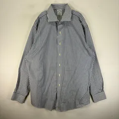 古着 ブルックスブラザーズ Brooks Brothers 長袖シャツ カラーステイ L  ネイビー系 ストライプ メンズのサムネイル