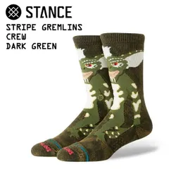 スタンスソックス ストライプ グレムリンズ クルー ダークグリーン STANCE STRIPE GREMLINS CREW DARK GREEN a555c26str-dng 靴下 ソックス クルー丈 スニーカーソックス ユニセックス のサムネイル