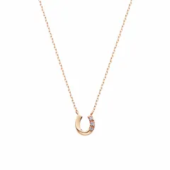 【215902】VENDOME ヴァンドーム  ホースシュー ダイヤモンドネックレス 馬蹄 K10PG ピンクゴールドのサムネイル