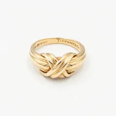 【ヴィンテージ】 ティファニー シグネチャー リング 12号 18K ゴールド Tiffany メンズ レディース レア 中古 送料無料のサムネイル