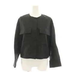 ボールジー BALLSEY トゥモローランド リネンコットンムーブ ショートジャケット アウター 36 黒 ブラック ノーカラー 11073207231 /YMのサムネイル