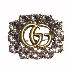 GUCCI グッチ GGマーモント ダブルG クリスタル ブローチ 506171 J1D50