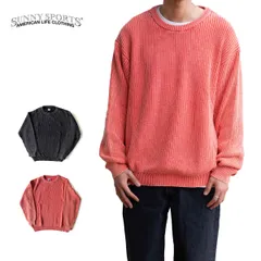 セーター メンズ ローゲージクルーセーター サニースポーツ Low Guage Crew Sweater SUNNY SPORTS ニット ユニセックス ゆったり カジュアル シンプル ブラック レッド アメカジ ゴルフ SN24S004 SS 春夏 正規品のサムネイル