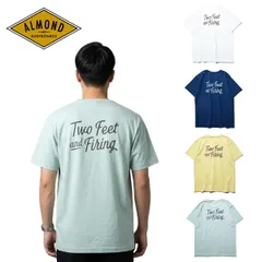 アーモンド サーフボード Tシャツ トップス Almond Surfboards TWO FEET and FIRING 半袖 プリント ブランドロゴ コットン 日本製 サーフィン サーファー ホワイト ネイビー イエロー グリーン ユニセックス TS1008のサムネイル