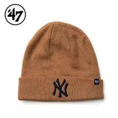 47 フォーティーセブン ニットキャップ ビーニー 帽子 ユニセックス 47BRAND ヤンキース カフニット キャメル Yankees Raised '47 Cuff Knit ニューヨーク 野球 刺繡ロゴ 折り返し ストリート RKN17ACE-QLのサムネイル