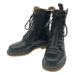 Yohji Yamamoto×Dr.Martens ヨウジヤマモト×ドクターマーチン YY ZIP 10ホールフロントジップブーツ AW006 CK03T ブラック UK6のサムネイル