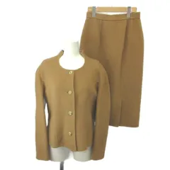 ハーディエイミス HARDY AMIES スーツ ジャケット スカート 上下2点セット ウール 9 キャメル 無地 ラウンドネック 長袖 /NP ■GY99のサムネイル