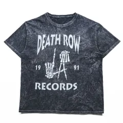 DEATH ROW RECORDS ヒップホップ レーベル Tシャツ L グレー フェード ヴィンテージ加工 ケミカルウォッシュのサムネイル
