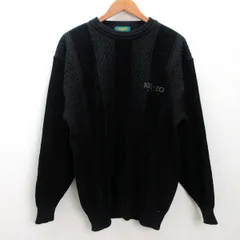 d■90s■ケンゾー/KENZO GOLF クルーネックニットセーター/ウール【4】黒/MENS■10【中古】のサムネイル