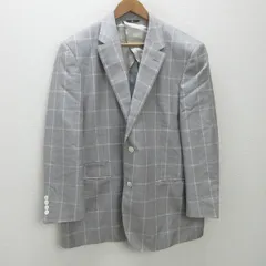 d■ランバン/LANVIN チェック柄 リネンブレンド テーラードジャケット【T50】灰/MENS■42【中古】のサムネイル