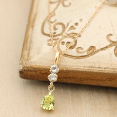 8月誕生石☆K14WG ペリドットペンダント（刻印あり） - メルカリ