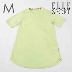 タグ付き新品 ELLE SPORT エルスポーツ レディース M 半袖ロング丈Tシャツ ライムグリーン UVカット 吸汗速乾 REPREVE 再生ポリエステル スポーツウェア DEC-0468のサムネイル
