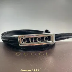 GUCCI ベルト ロゴバックル ブラック シルバー金具のサムネイル