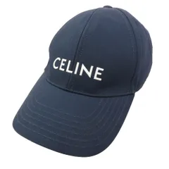 CELINE セリーヌ 2AUA1969P CASQUETTE BASEBALL ロゴ刺繍 ベースボール キャップ ネイビー系 L【極上美品】【中古】のサムネイル