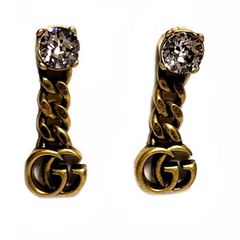 GUCCI グッチ GGマーモント ダブルG クリスタル ブローチ 506171 J1D50
